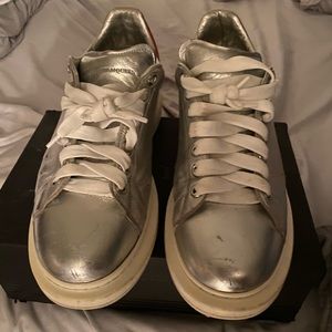 Alexander McQueen Shoe Silver White Red size 10